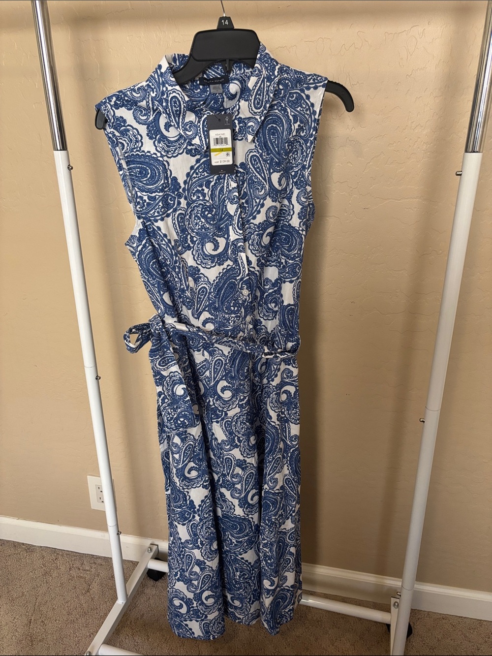 Tommy Hilfiger sleeveless shirt dress 14 nwt